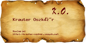 Krauter Oszkár névjegykártya